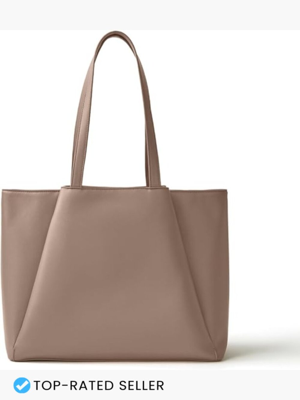 Work Tote Bag with Laptop Compartment 15.6 Inch Vegan Leather Large Capacity